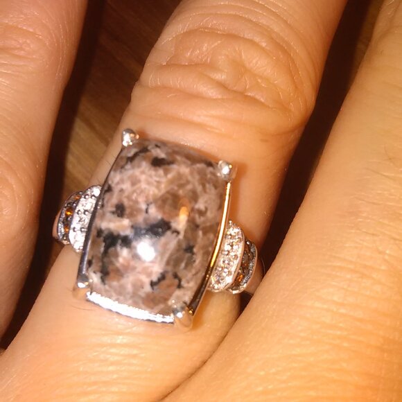 Natural Yooperlite and Multi-Gemstone Sterling Silver Ring (Size 7) - Picture 11 of 16